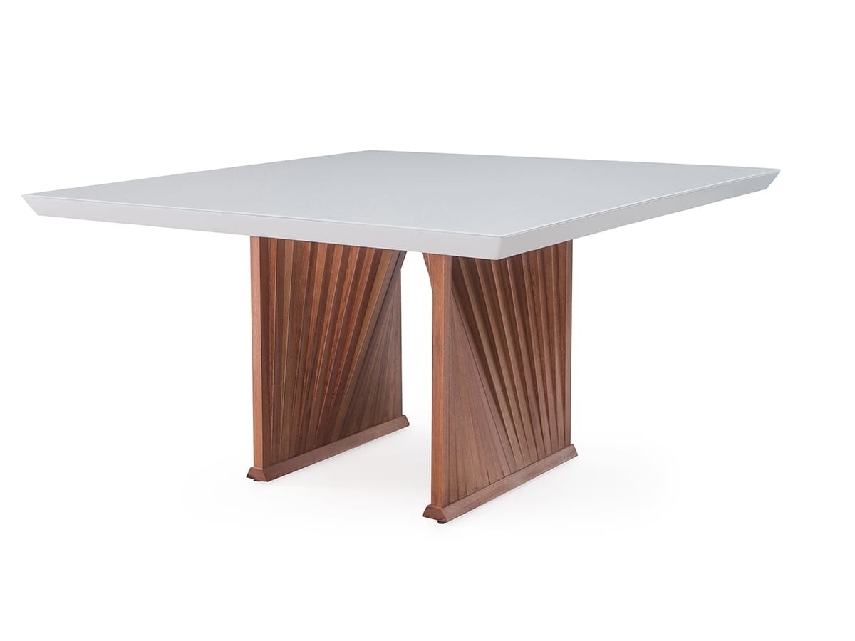 Mesa de Jantar 8 Lugares Magnum 140 x 140 x 78 cm (C x L x A) Quadrada Tampo Com Vidro Pintado e Colado - Personalizável