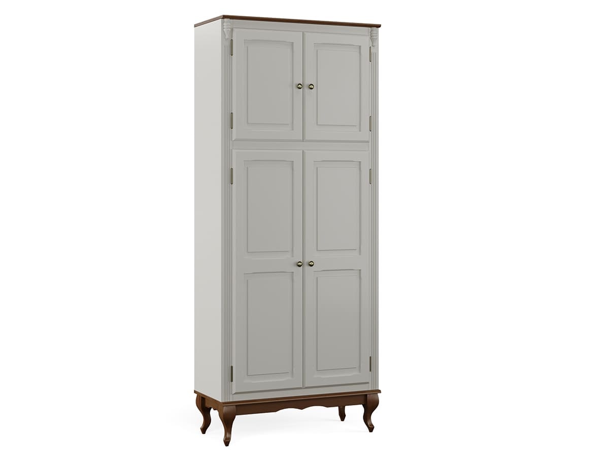 Paneleiro Hanover 4 Portas 205 x 85 x 40 cm (A x L x P) - Cor Offwhite - Imbuia Glazer