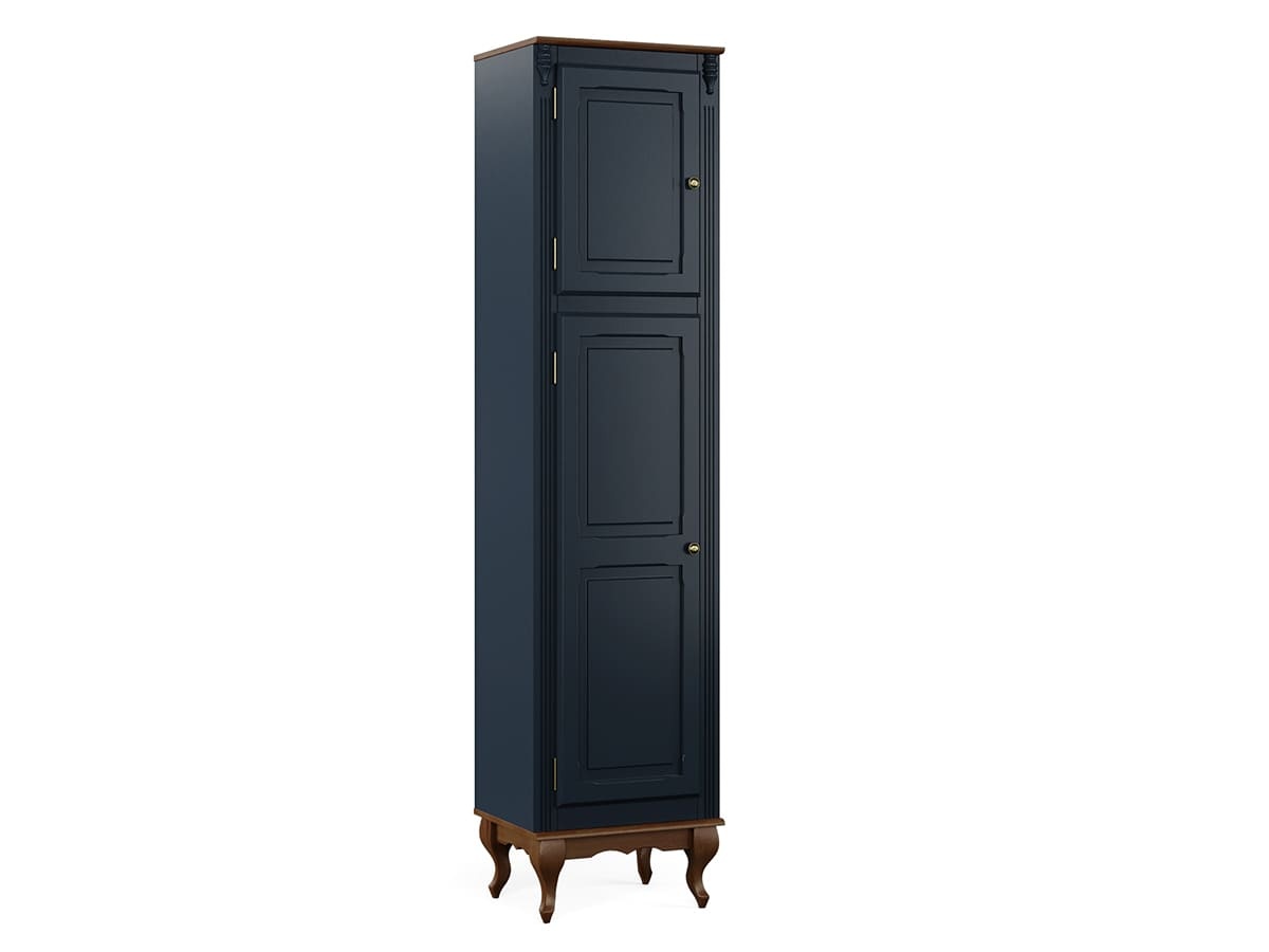 Paneleiro Hanover 2 Portas 205 x 48 x 40 cm (A x L x P) - Cor Azul Petróleo - Imbuia Glazer