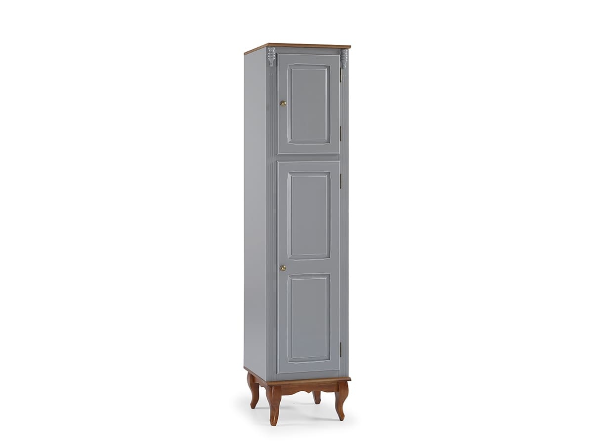 Paneleiro Hanover 2 Portas 205 x 48 x 40 cm (A x L x P) - Cor Cinza Escuro - Imbuia Glazer