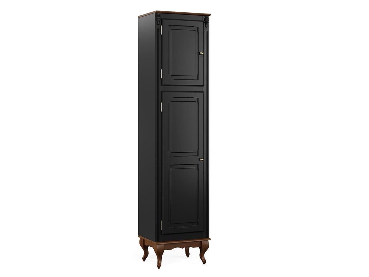 Paneleiro Hanover 2 Portas 205 x 48 x 40 cm (A x L x P) - Cor Preto - Imbuia Glazer