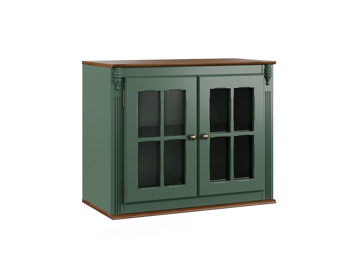 Armário Aéreo Hanover 2 Portas 65 x 80 x 40 cm (A x L x P) - Cor Verde Musgo - Imbuia Glazer 