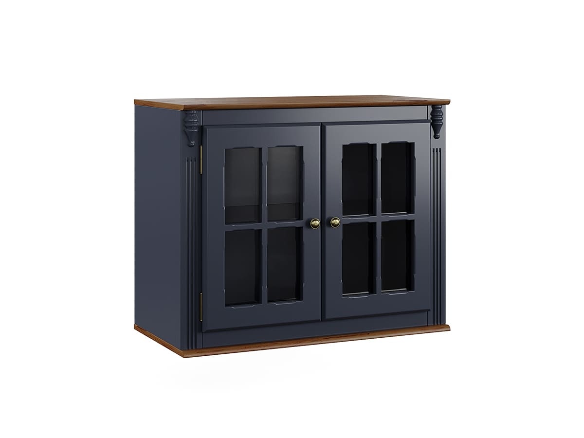 Armário Aéreo Hanover 2 Portas 65 x 80 x 40 cm (A x L x P) - Cor Azul Petróleo - Imbuia Glazer 