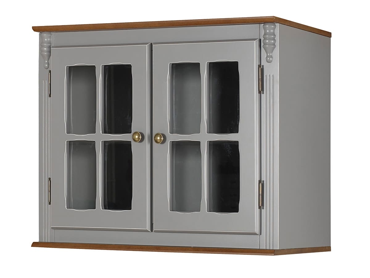 Armário Aéreo Hanover 2 Portas 65 x 80 x 40 cm (A x L x P) - Cor Cinza Escuro - Imbuia Glazer 