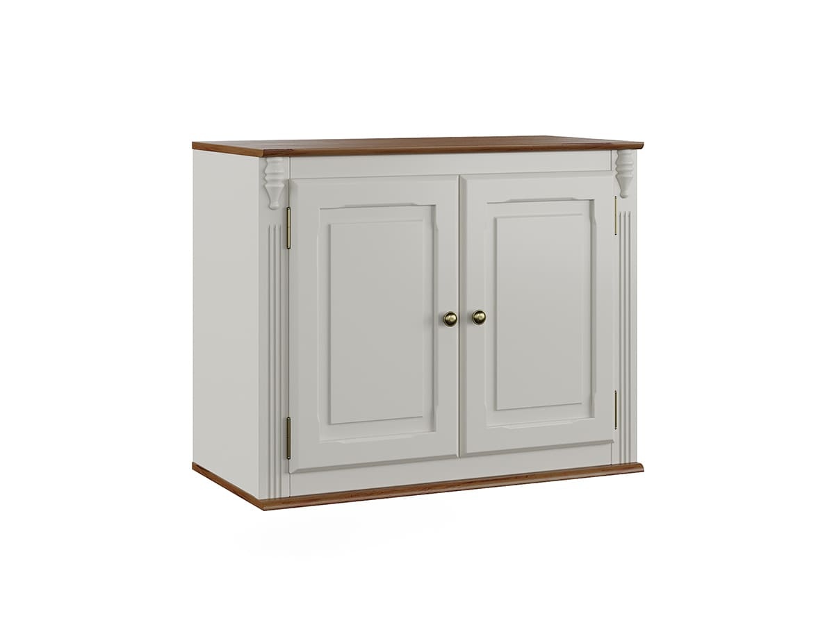 Armário Aéreo Hanover 2 Portas 65 x 80 x 40 cm (A x L x P) - Cor Offwhite - Imbuia Glazer 