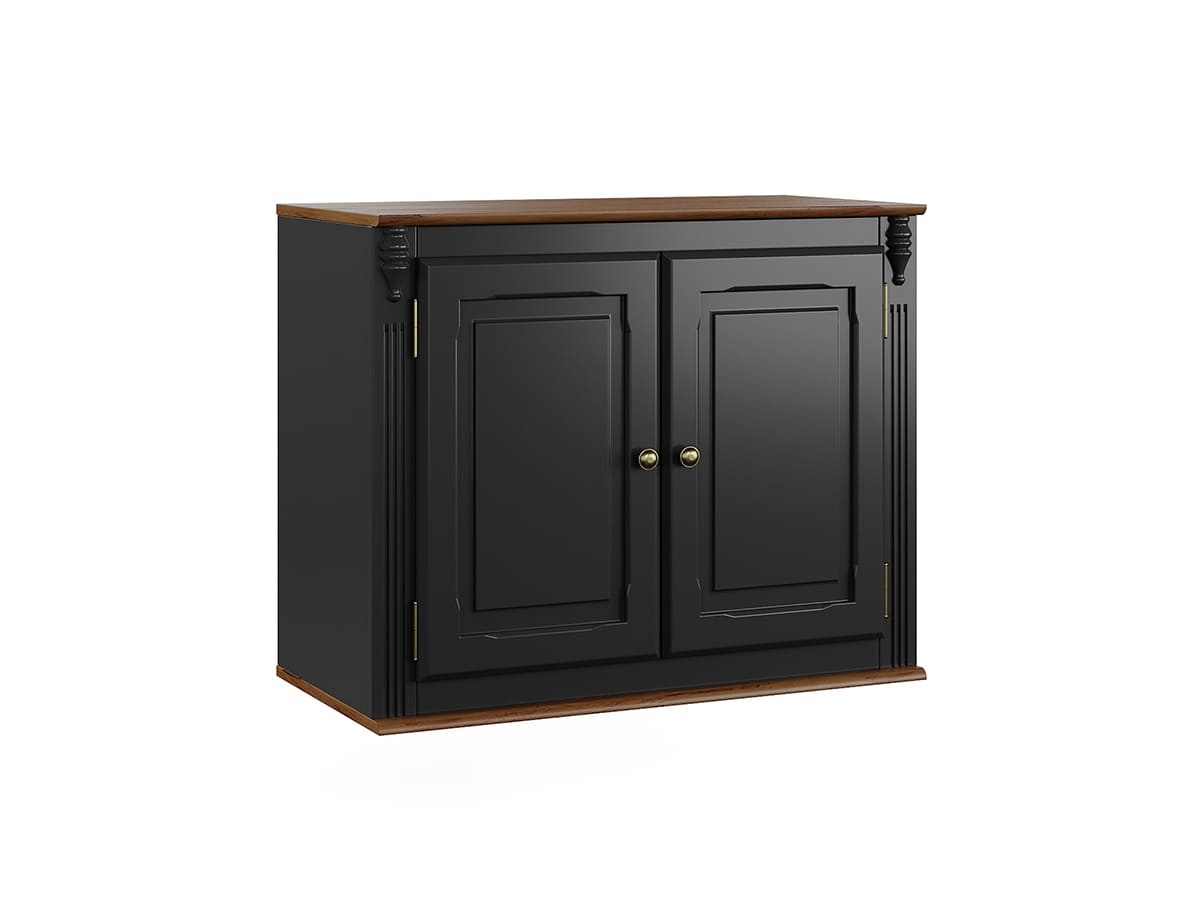 Armário Aéreo Hanover 2 Portas 65 x 80 x 40 cm (A x L x P) - Cor Preto - Imbuia Glazer 