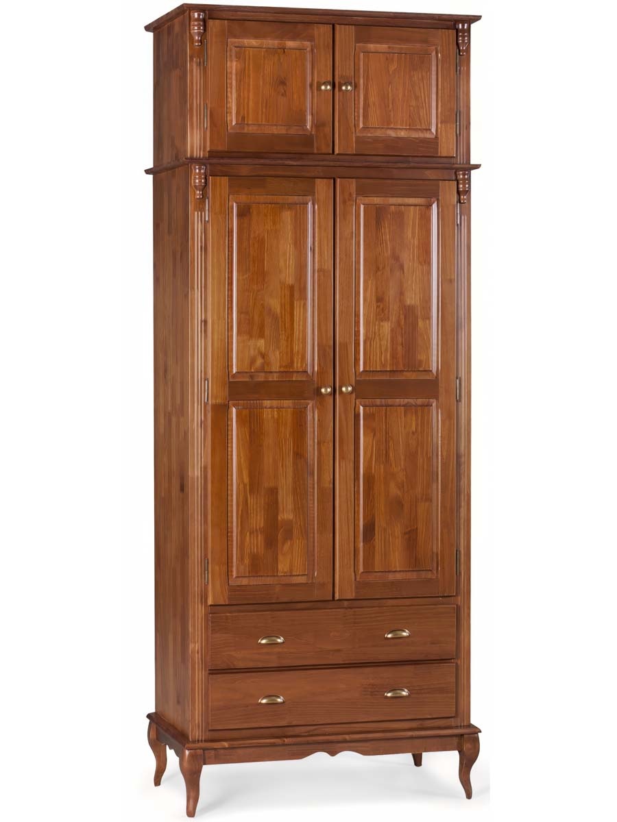 Roupeiro Linz 02 Portas 02 Gavetas Com Maleiro 252 x 100 x 50 cm (A x L x P) - Cor Personalizável