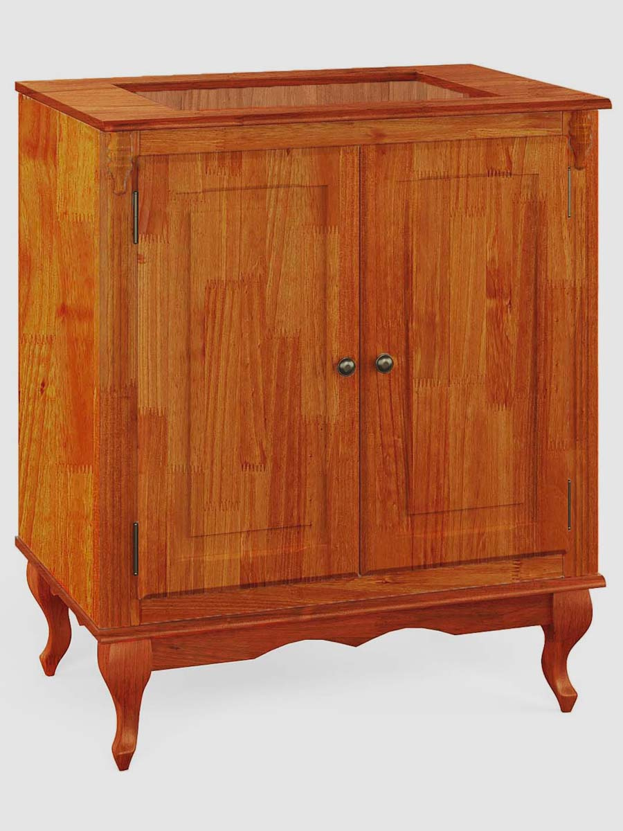 Balcão Para Cooktop 4 Bocas 2 Portas Prateleira Interna Pés Luis XV Hanover 95 x 80 x 53 cm (A x L x P) - Cor Imbuia Glazer