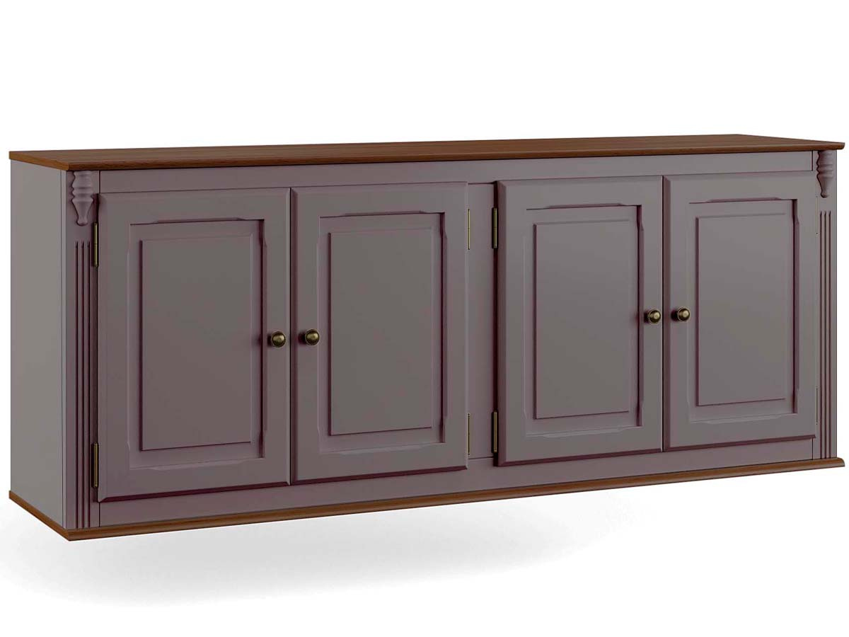 Armário Aéreo Hanover 4 Portas 65 x 160 x 40 cm (A x L x P) - Cor Cinza Escuro - Imbuia Glazer 