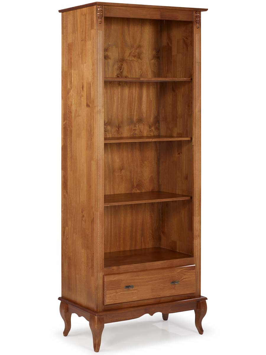 Estante Linz Pés Luis XV 205 x 90 x 40 cm (A x L x P) - Cor Imbuia Glazer 