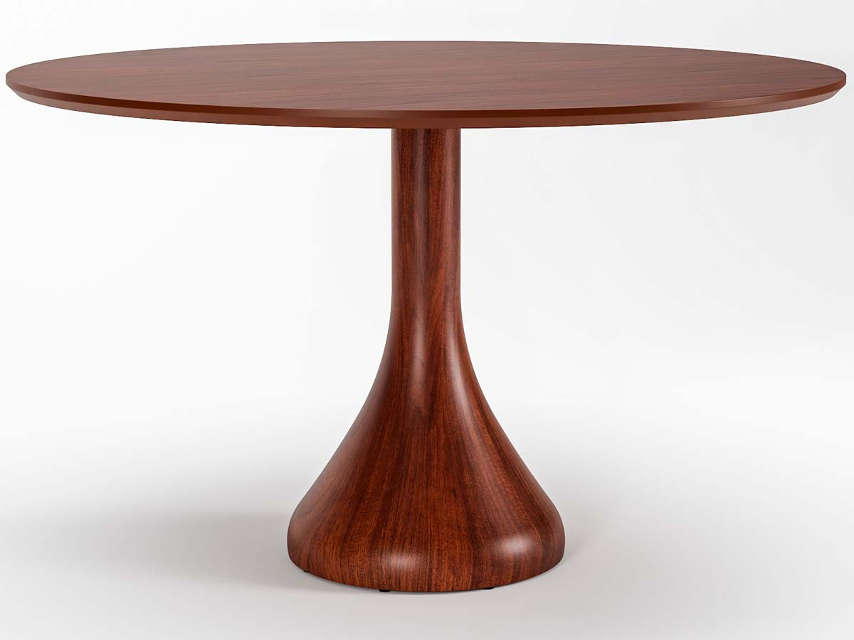 Mesa Redonda Dubai 4 Lugares Tampo Com Lâmina Natural 100 x 100 x 79 cm (C x L x A) - Cor Castanho