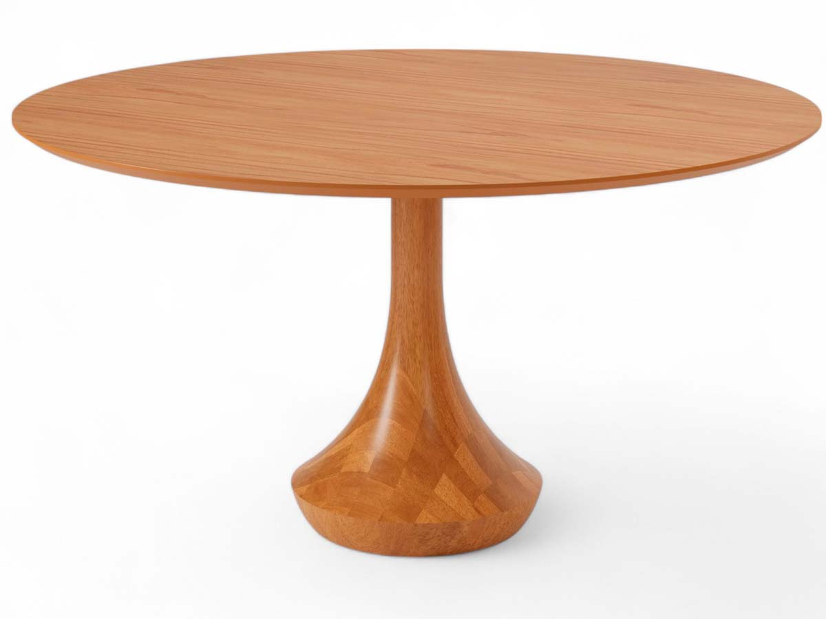 Mesa Redonda Mahal 4 Lugares Tampo Com Lâmina Natural 120 x 120 x 79 cm (C x L x A) - Cor Champagne Design by Jhoel Silva 