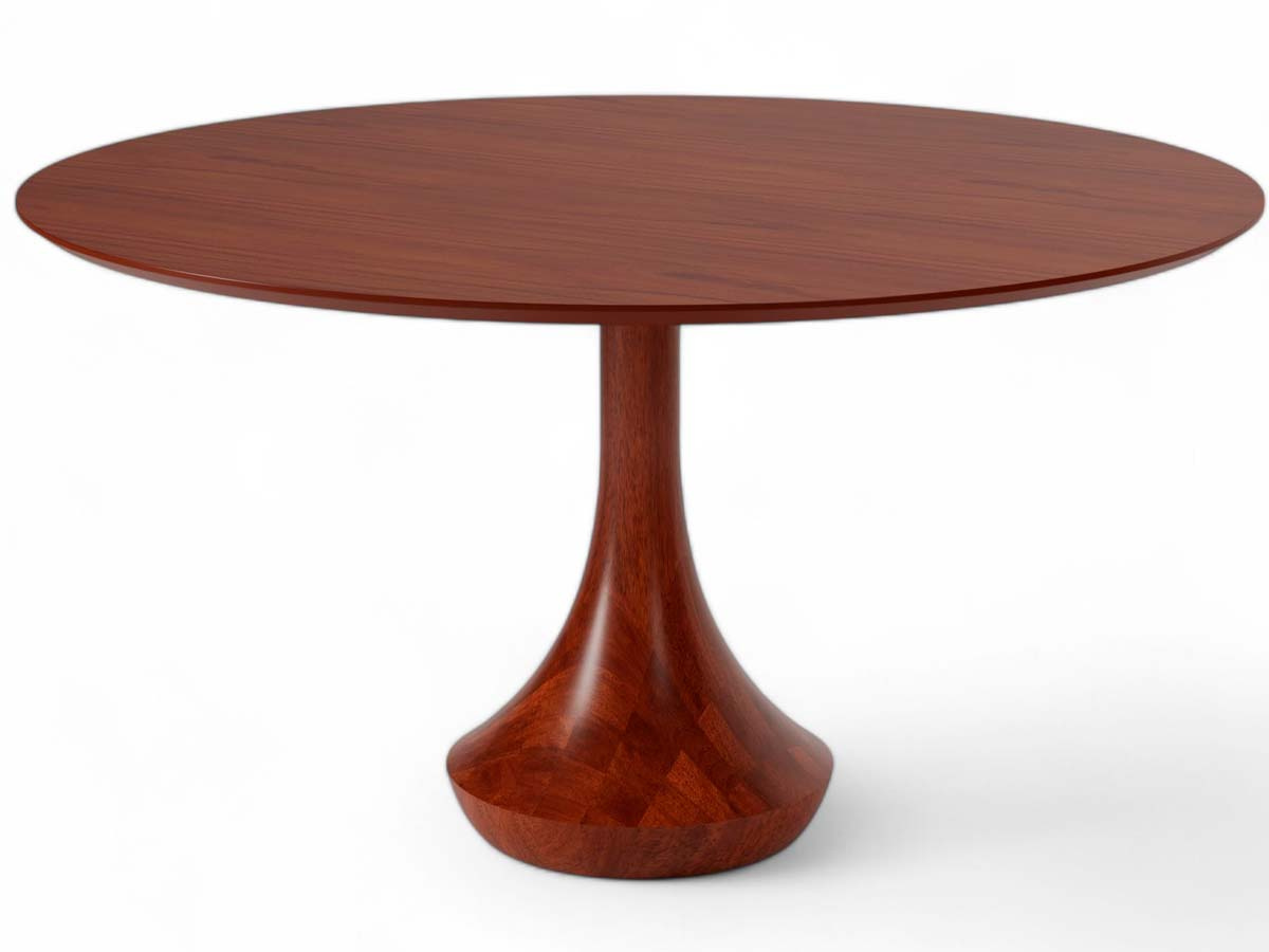 Mesa Redonda Mahal Tampo Com Lâmina Natural 140 x 140 x 79 cm (C x L x A) - Cor Castanho Design by Jhoel Silva 