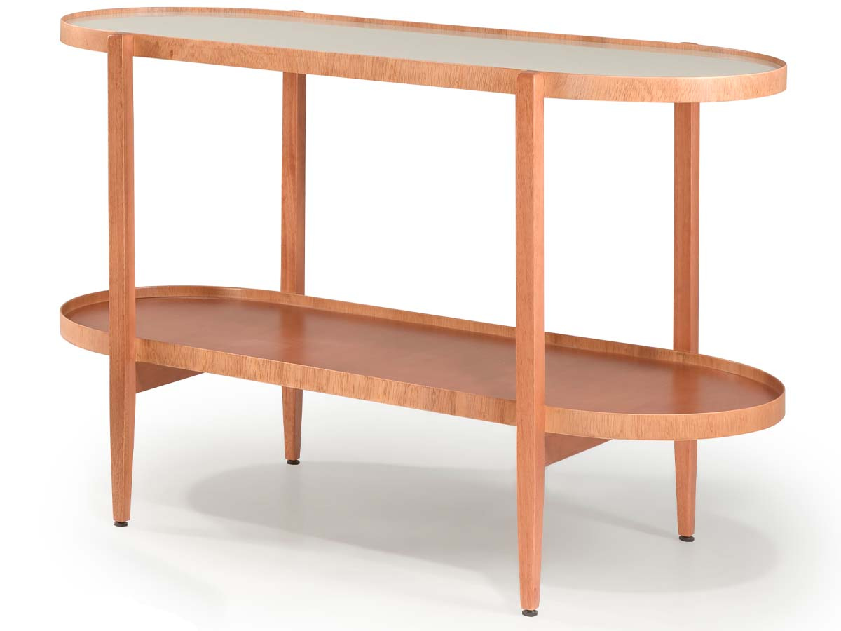 Aparador Ares Tampo Espelhado e Prateleira Móveis Nobreza - Cor Pinhão