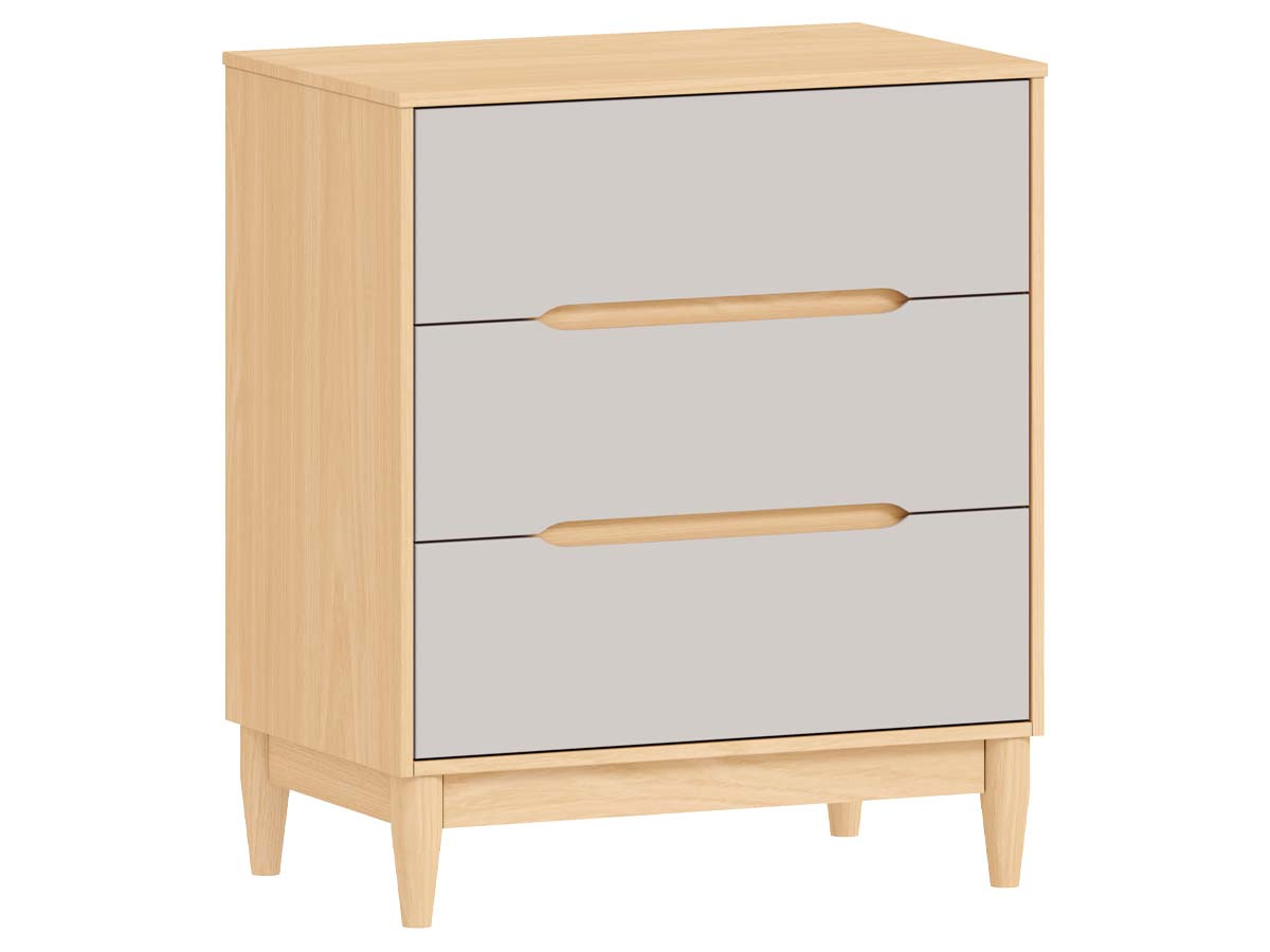 Cômoda Tomi 3 Gavetas  87 x 75 x 46  cm (A x L x P) - Cor Cinza Com Carvalho Malva 