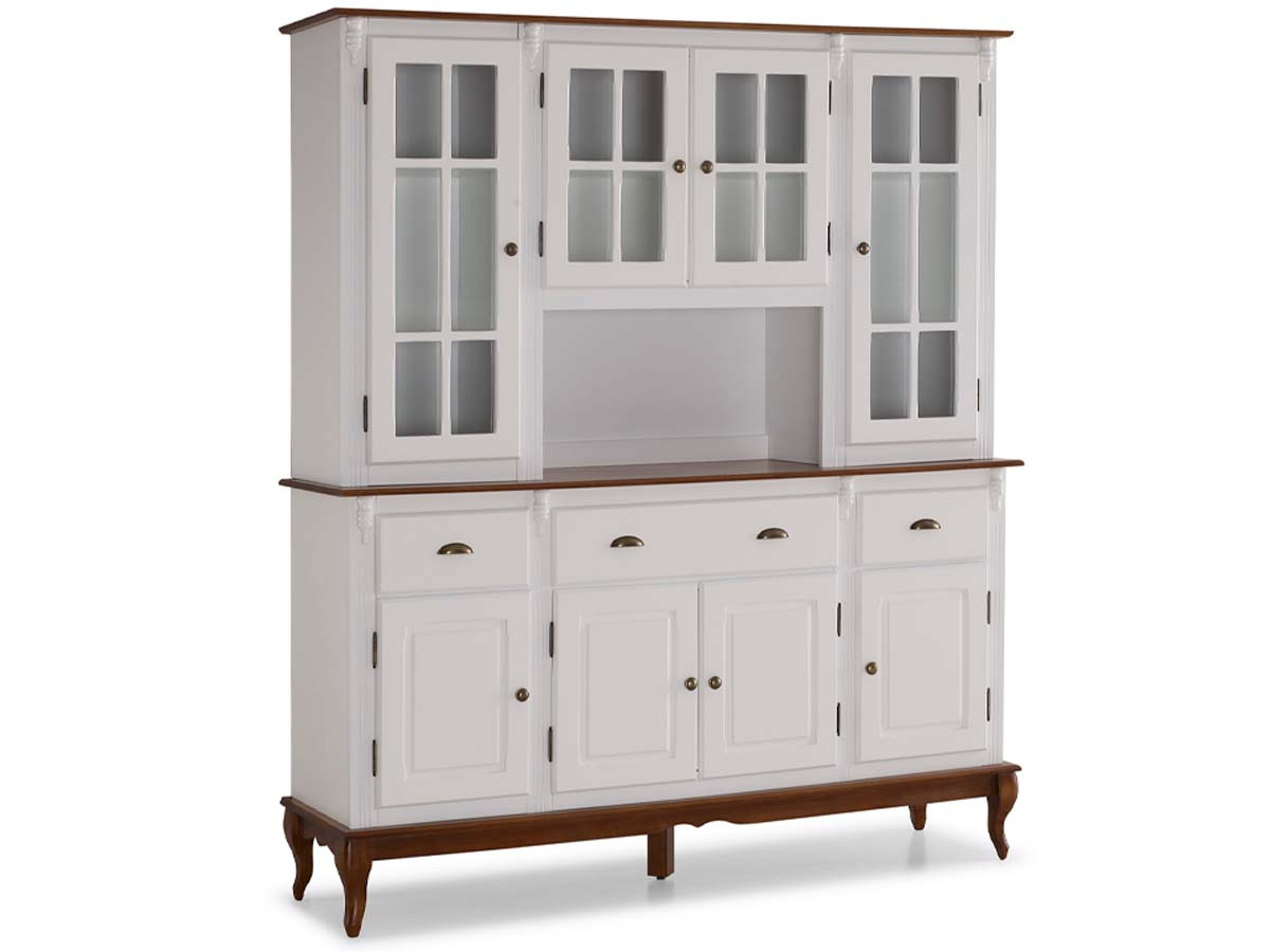 Arca Oratório Hanover 4 Portas Pés Luis XV 205 x 175 x 45 cm (A x L x P) - Cor Branco - Imbuia Glazer