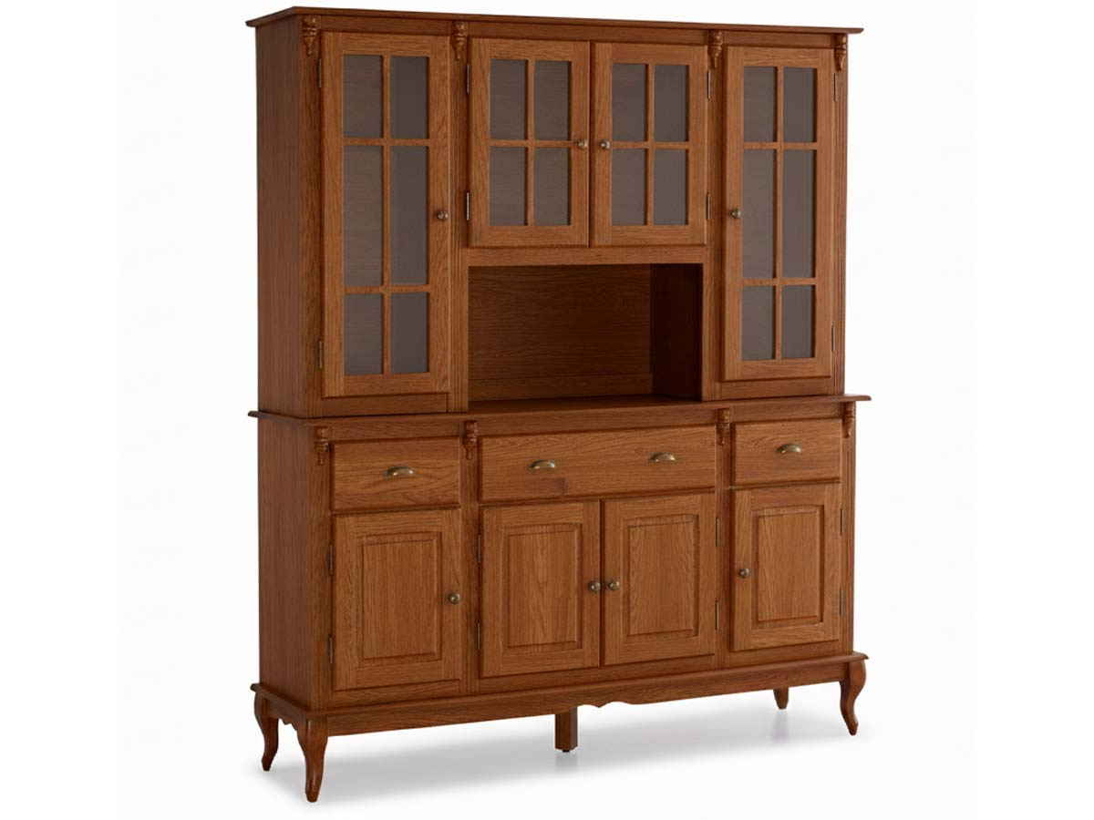 Arca Oratório Hanover 4 Portas Pés Luis XV 205 x 175 x 45 cm (A x L x P) - Cor Imbuia Glazer