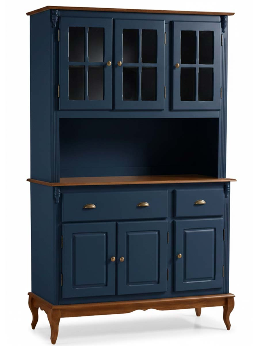 Arca Oratório Hanover 3 portas + Nicho 205 x 132 x 45 cm (A x L x P) - Cor Azul Petróleo - Imbuia Glazer