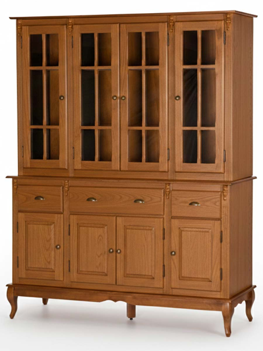 Arca Oratório Hanover 4 Portas Pés Luis XV 205 x 175 x 45 cm (A x L x P) - Cor Imbuia Glazer