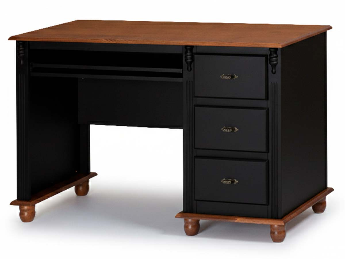 Escrivaninha Linz 3 Gavetas 80 x 132 x 50 cm (A x L x P) - Cor Preto - Imbuia Glazer 