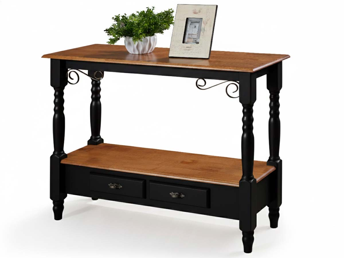 Aparador Linz Pés Torneados Duas Gavetas 89 x 116 x 40 cm (A x L x P) - Cor Preto - Imbuia Glazer