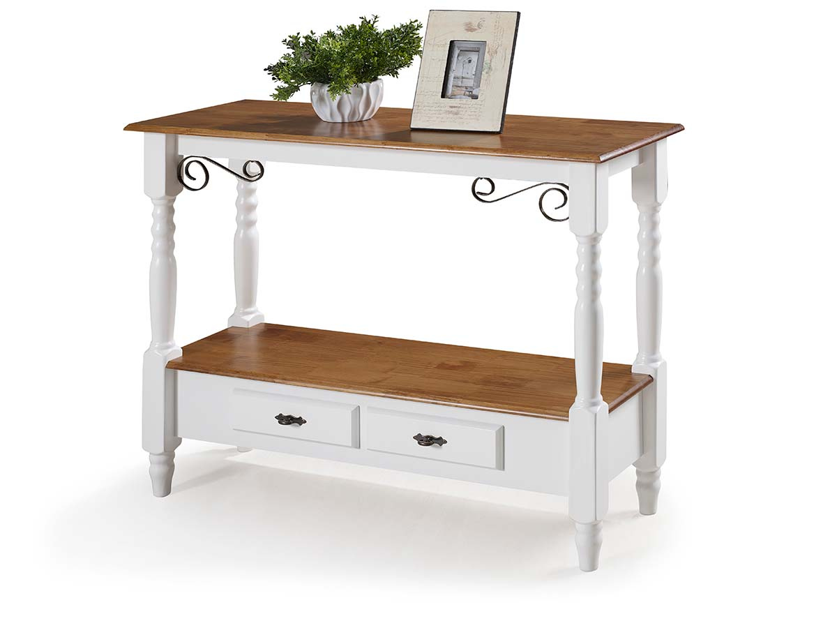 Aparador Linz Pés Torneados Duas Gavetas 89 x 116 x 40 cm (A x L x P) - Cor Branco - Imbuia Glazer