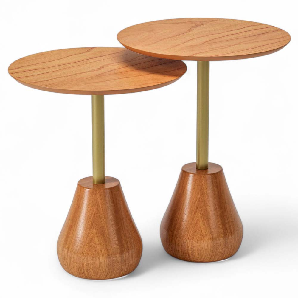 kit 2 Mesa Auxiliar Duna - Cor Champagne 