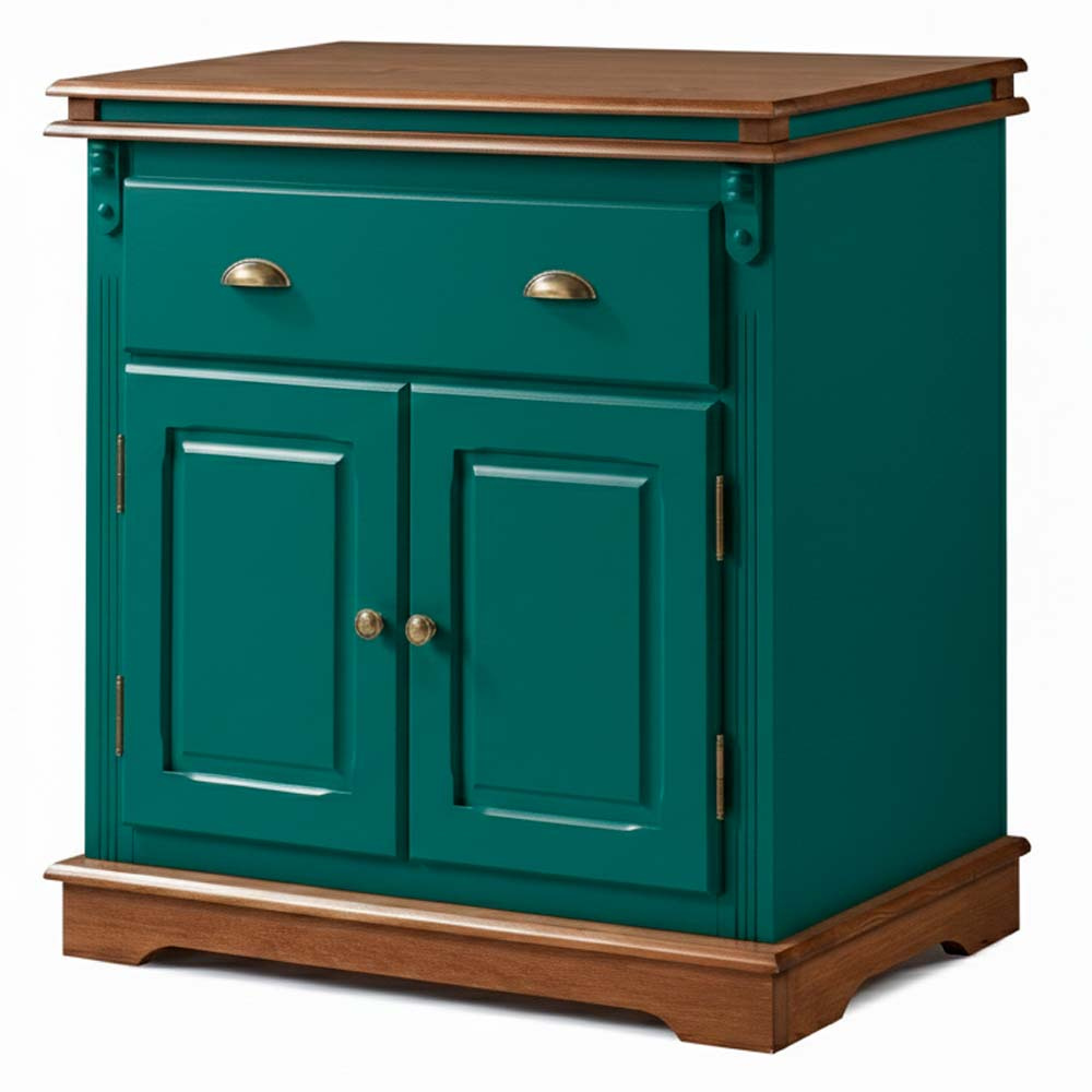 Balcão Manchester 2 portas 1 Gaveta 89 x 90 x 45 cm (A x L x P) - Cor Verde Musgo- Imbuia Glazer 