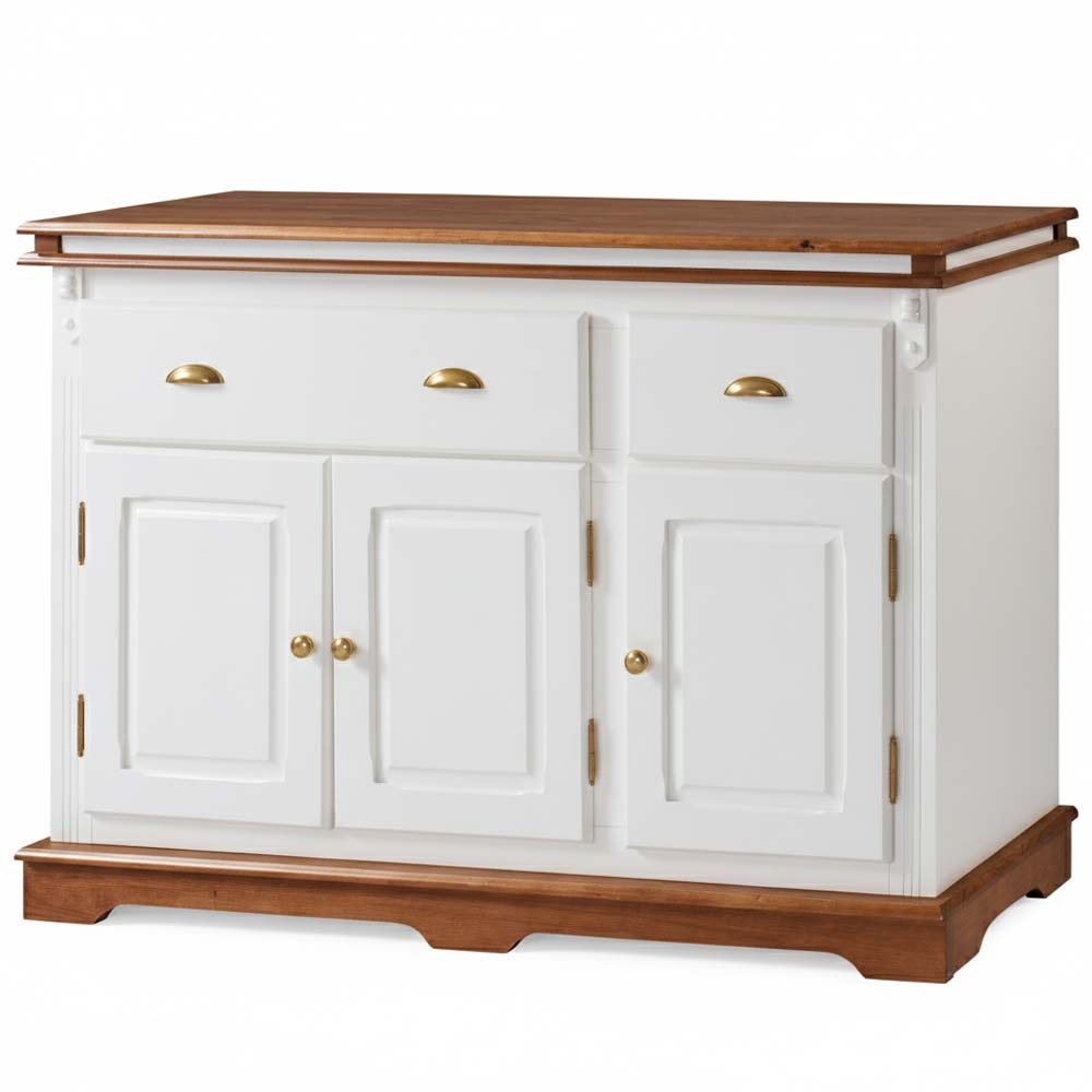 Balcão Manchester 3 portas 2 Gavetas 89 x 132 x 45 cm (A x L x P) - Cor Branco - Imbuia Glazer 