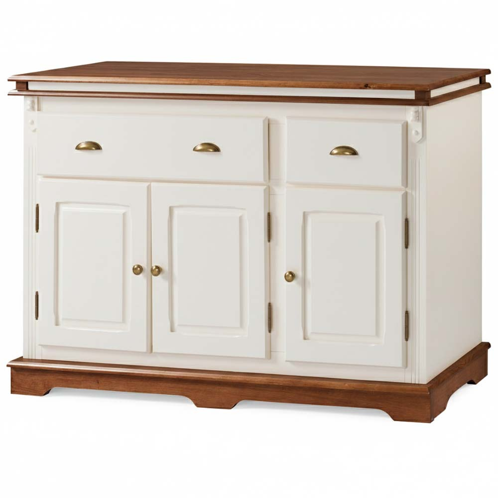 Balcão Manchester 3 portas 2 Gavetas 89 x 132 x 45 cm (A x L x P) - Cor Offwhite - Imbuia Glazer 