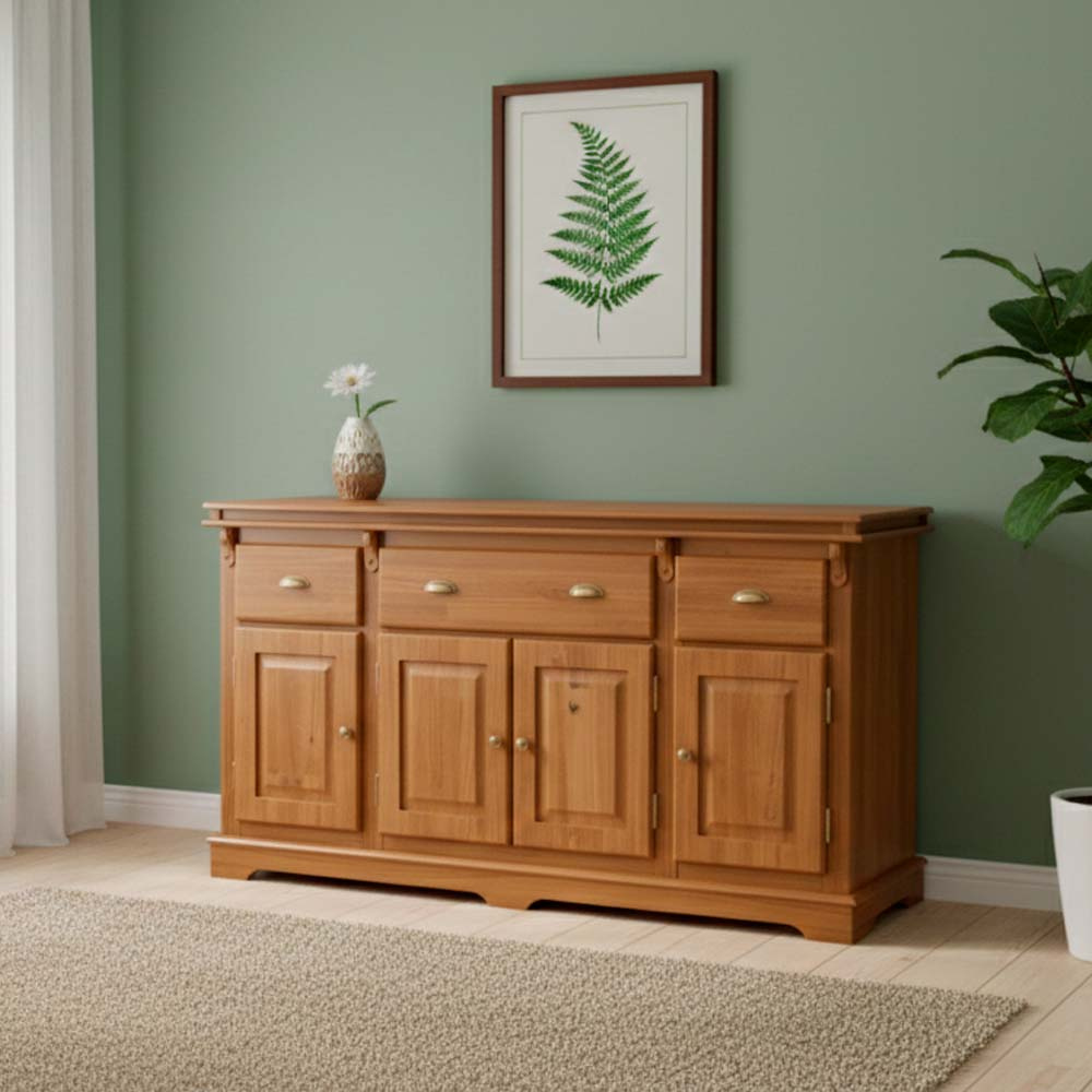 Balcão Manchester 4 portas 3 Gavetas 89 x 175 x 45 cm (A x L x P) - Cor Imbuia Glazer 