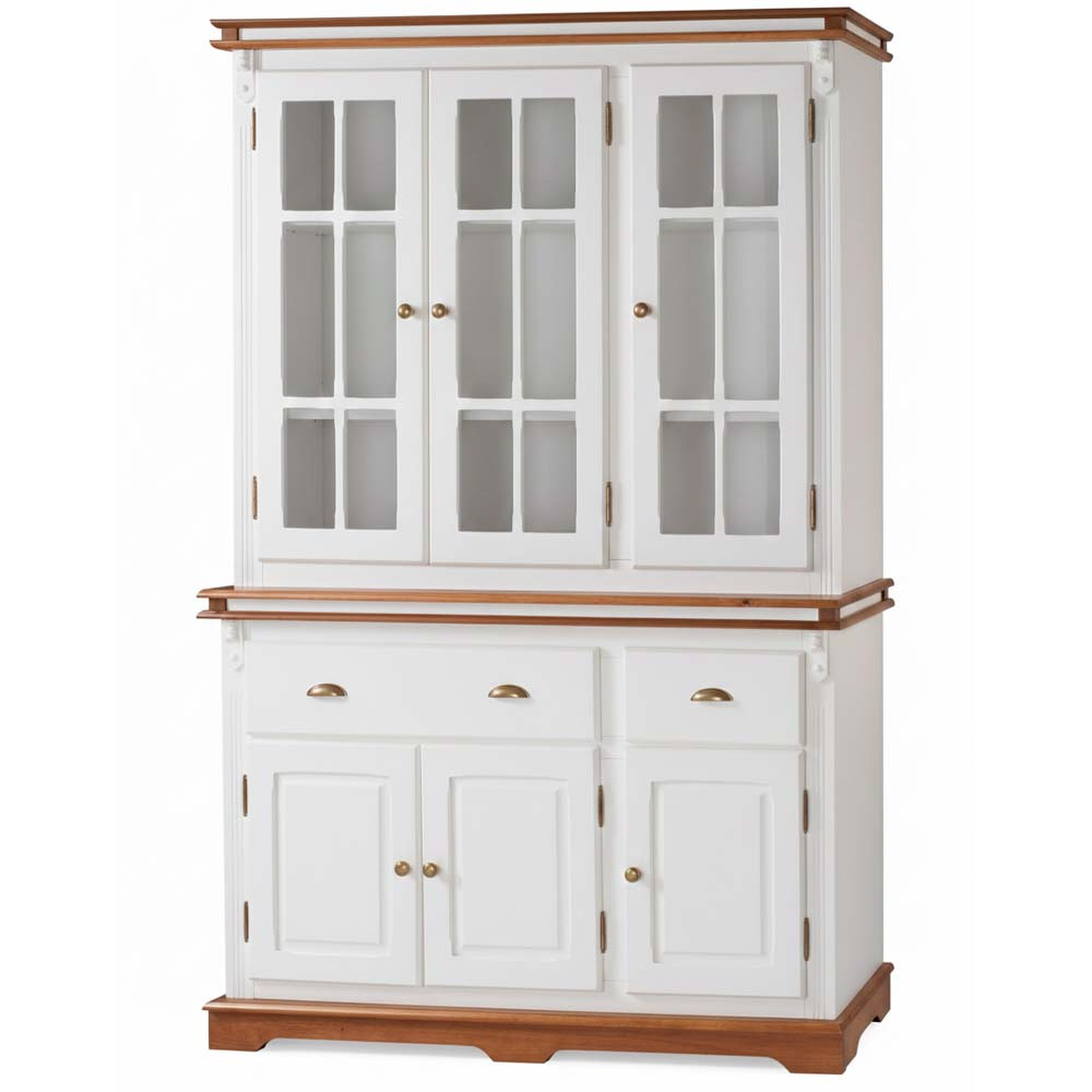 Arca Oratório Manchester 3 Portas 2 Gavetas 200 x 132 x 45 cm (A x L x P) - Cor Branco - Imbuia Glazer 