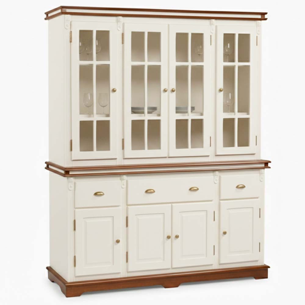 Arca Oratório Manchester 4 Portas 3 Gavetas 200 x 175 x 45 cm (A x L x P) - Cor Offwhite- Imbuia Glazer 