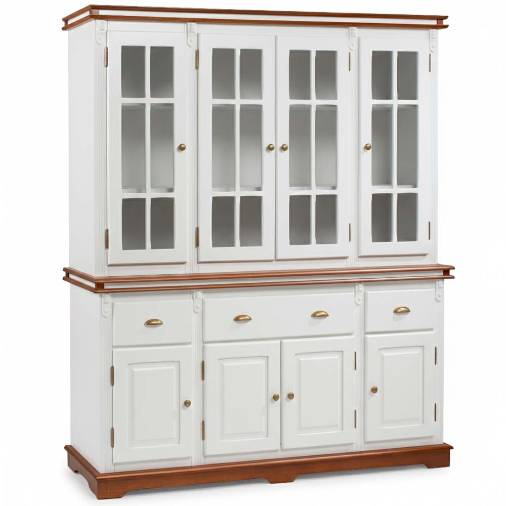 Arca Oratório Manchester 4 Portas 3 Gavetas 200 x 175 x 45 cm (A x L x P) - Cor Branco - Imbuia Glazer 