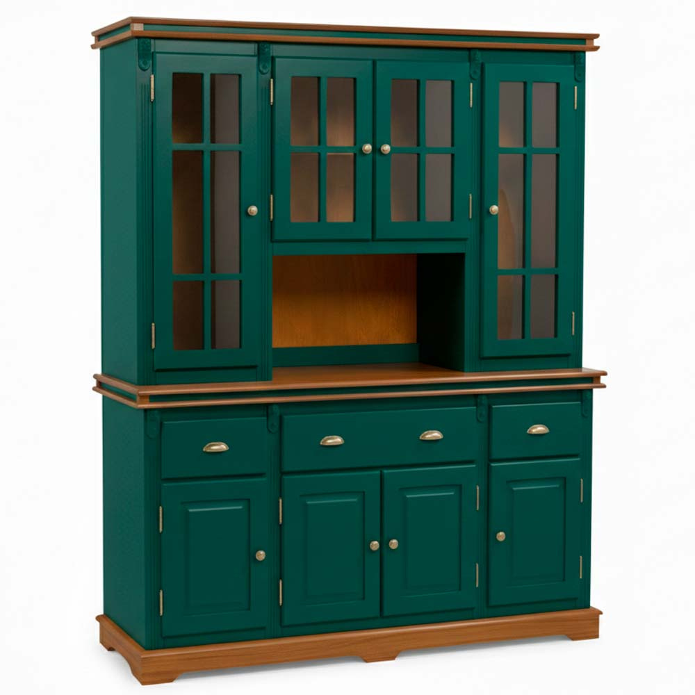 Arca Oratório Manchester 4 Portas 3 Gavetas + Nicho 200 x 175 x 45 cm (A x L x P) - Cor Verde Musgo - Imbuia Glazer 