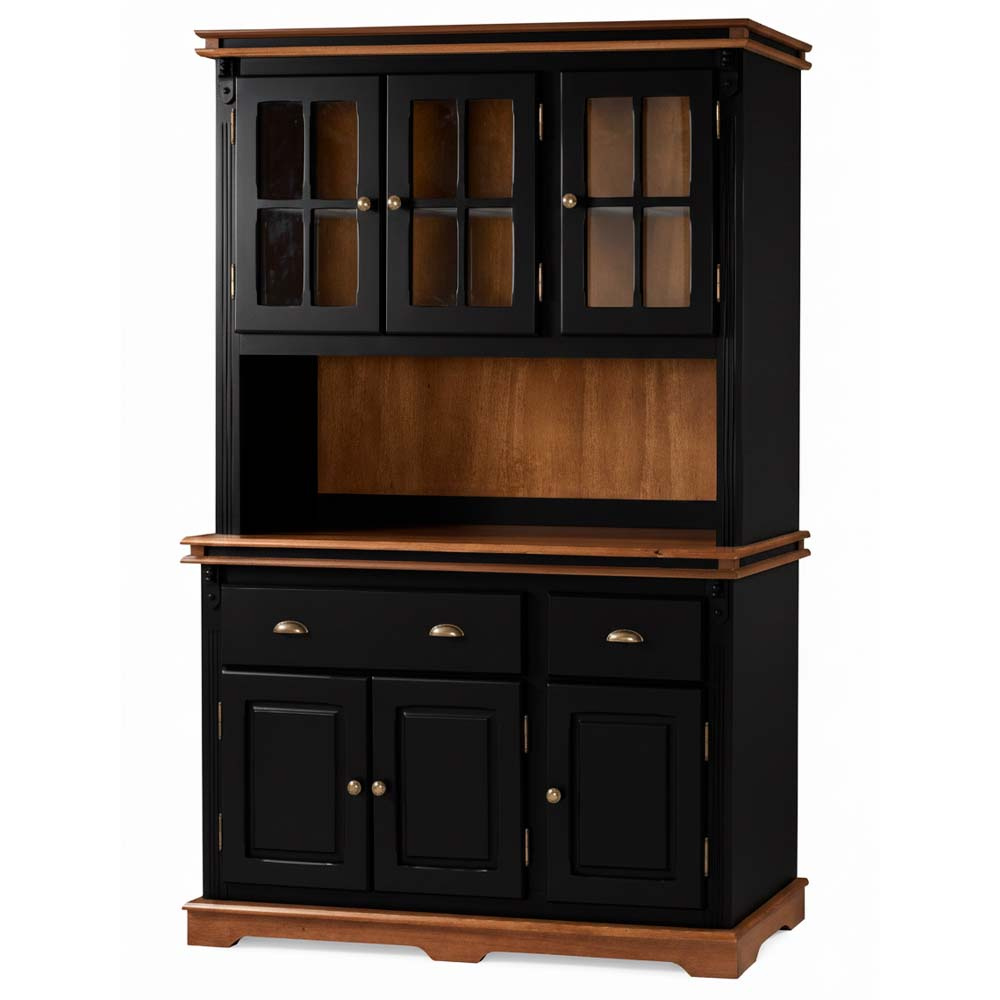 Arca Oratório Manchester 3 Portas 2 Gavetas + Nicho 200 x 132 x 45 cm (A x L x P) - Cor Preto - Imbuia Glazer