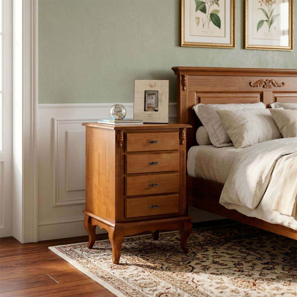 Mesa De Cabeceira Linz Pés Luis XV 80 x 53 x 40 cm (A x L x P) - Cor Imbuia Glazer 