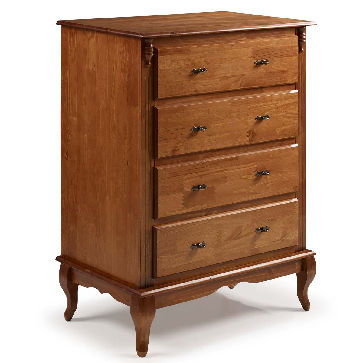 Cômoda De Madeira Linz 4 Gavetas 116 x 90 x 50 cm - Cor Imbuia Glazer