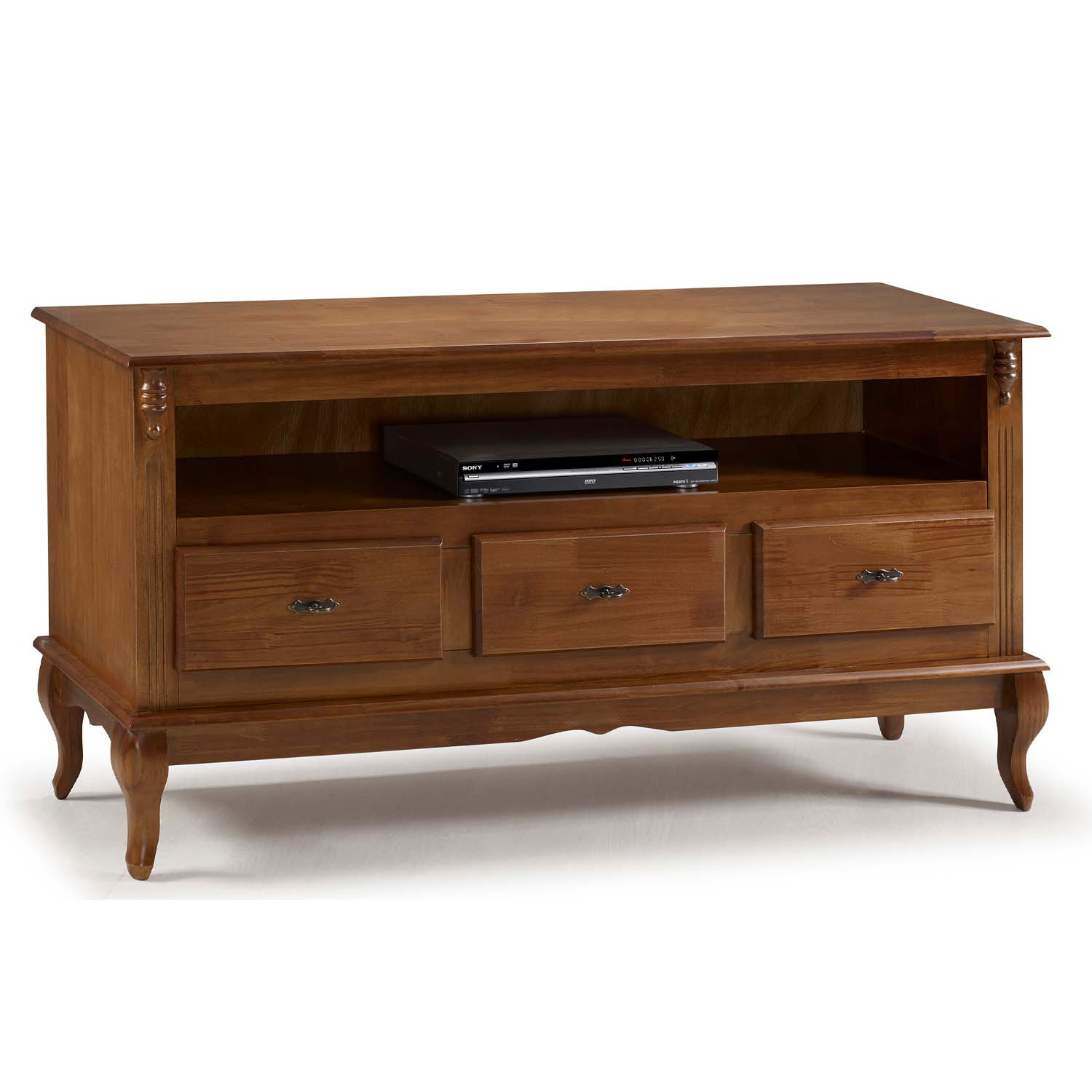 Rack Linz 3 Gavetas + Nicho 75 x 150 x 40 (A x L x P) - Cor Imbuia Glazer 