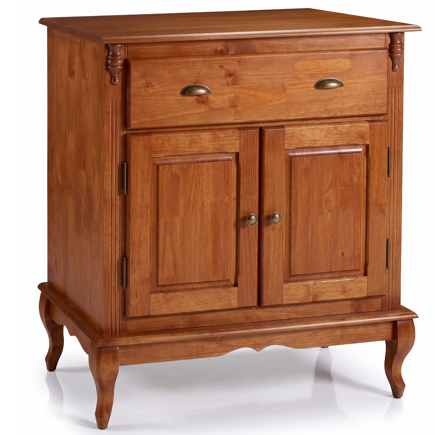 Balcão 2 Portas 1 Gaveta Pés Luis XV Hanover 99 x 90 x 45 cm (A x L x P) - Cor Imbuia Glazer