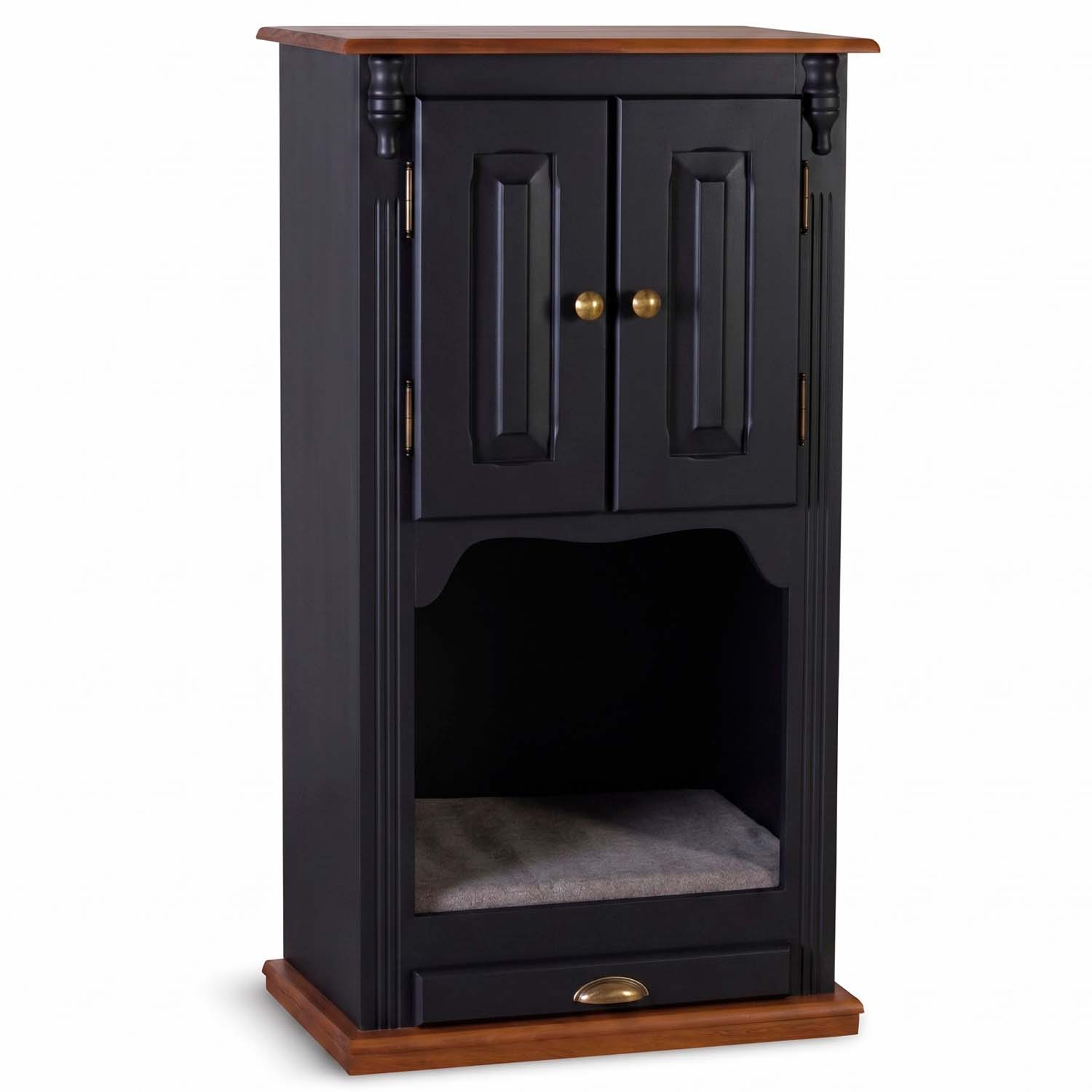 Armário Pet 2 portas Com Tratador Removível 111 x 60 x 40 cm (A x L x P) - Cor Preto - Imbuia Glazer 