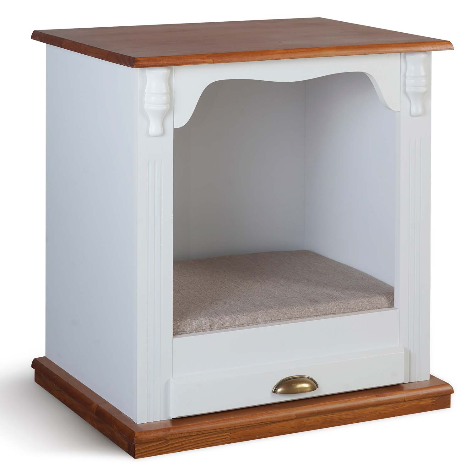 Mesa de Cabeceira Pet Com Tratador Removível 61 x 60 x 40 cm (A x L x P) - Cor Branco - Imbuia Glazer 