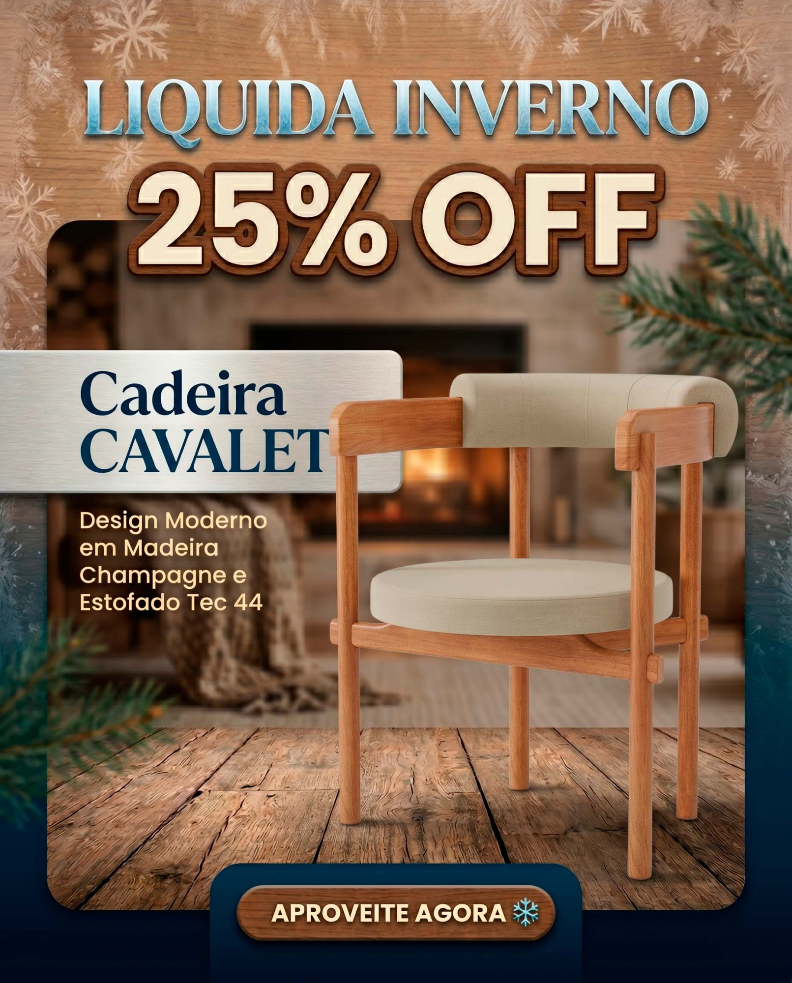 cadeira cavalet 25% off liquida inverno