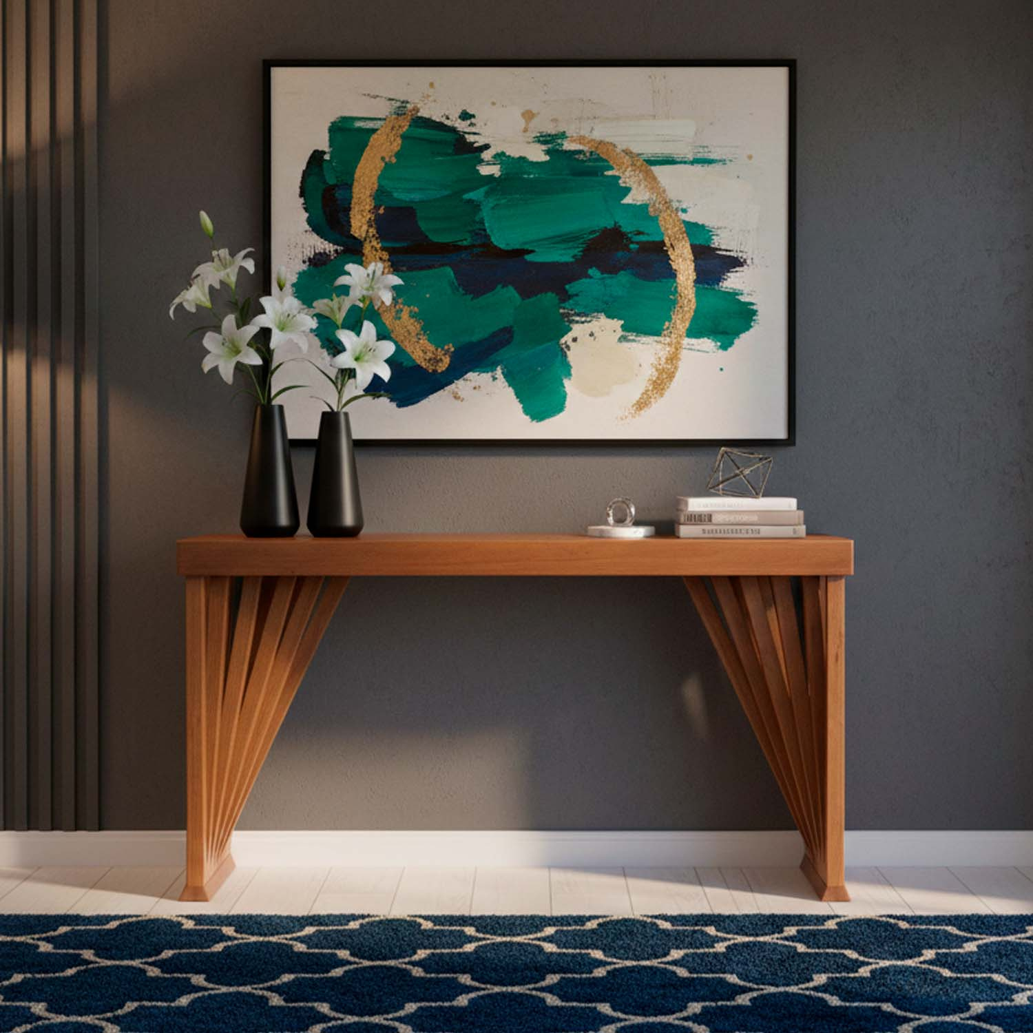Aparador Madeira Maciça Tampo Laminado 122 cm Cor Pinhão