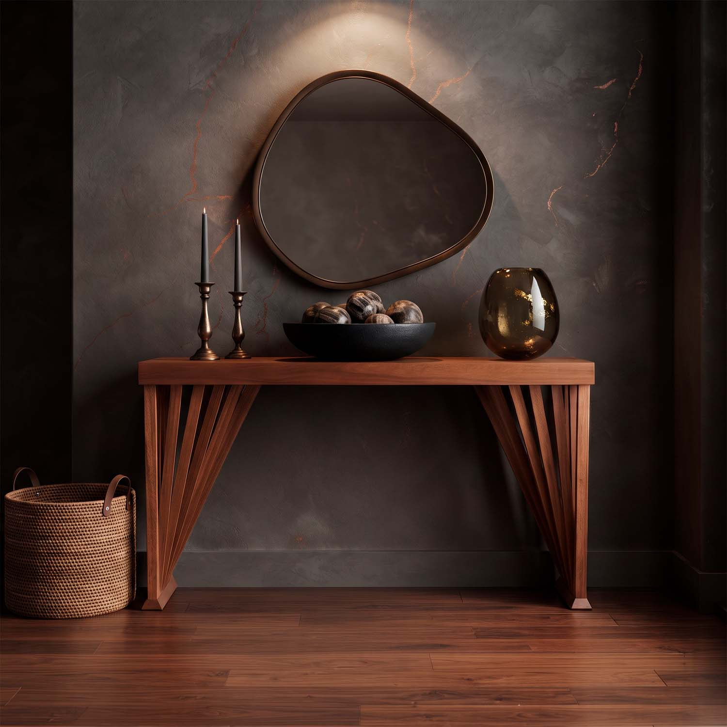 Aparador Madeira Maciça Tampo Laminado 132 cm Cor Pinhão 