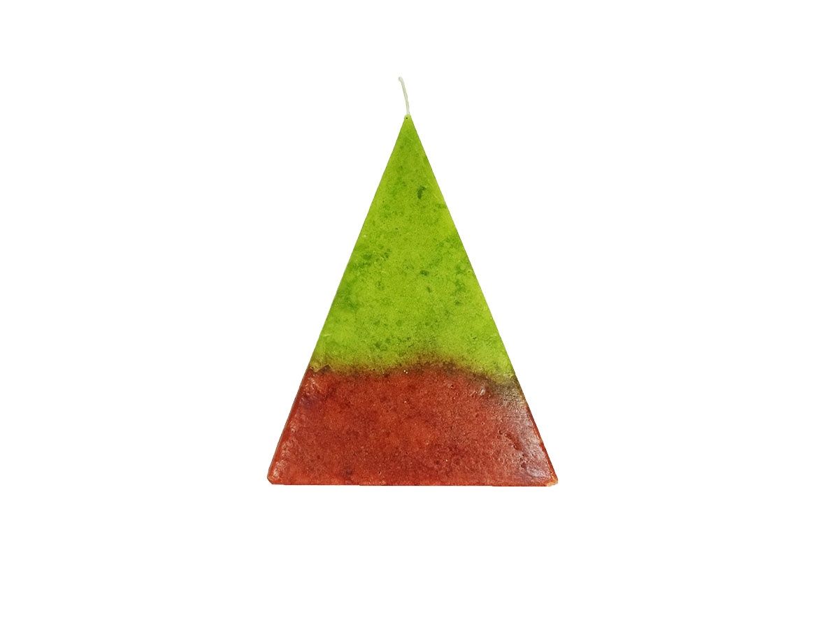 Vela Decorativa Pirâmide Marmorizada Produção Artesanal 16 x 11,5 x 11,5 cm